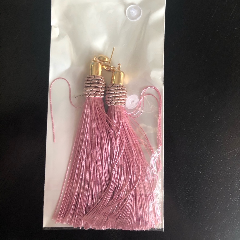 Pink tassel earrings